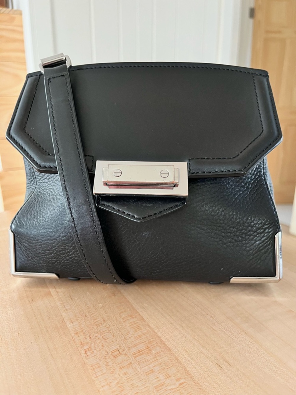 Alexander Wang Black Leather Marion Prisma Crossbody Bag